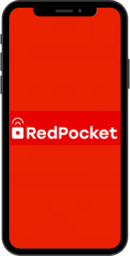 Image of cell phone with Red Pocket logo