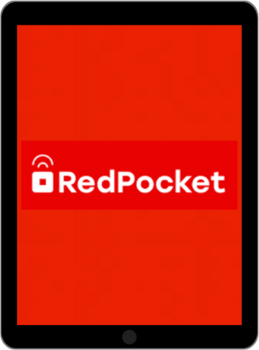 Red Pocket logo on tablet