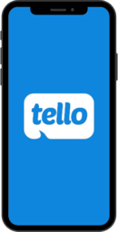 Image of cell phone with Tello logo