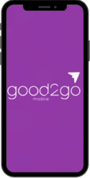 Image of cell phone with Good2Go Mobile logo