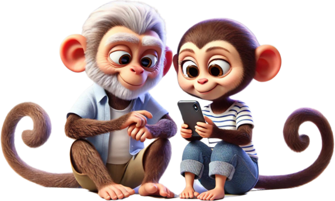 Two monkey parents