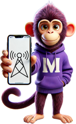 Monkey showing coverage on phone