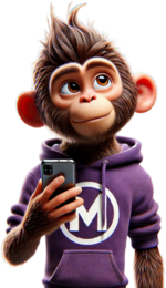 Monkey looking at phones