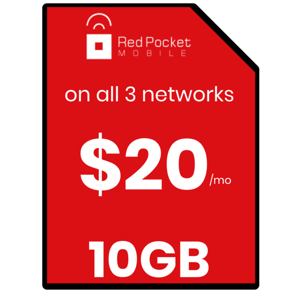 Red Pocket Sim Card - Vertical