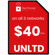 Red Pocket unlimited 20 prepaid SIM card