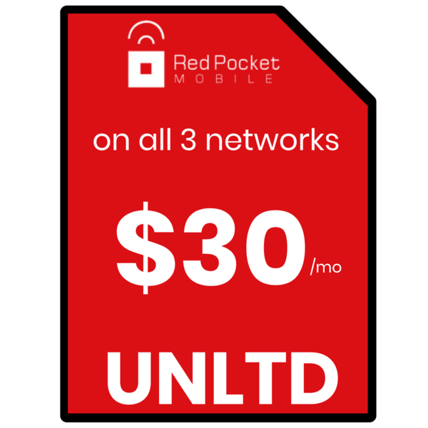 Red Pocket Sim Card - Vertical