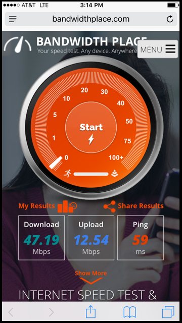 bandwidth place speed test