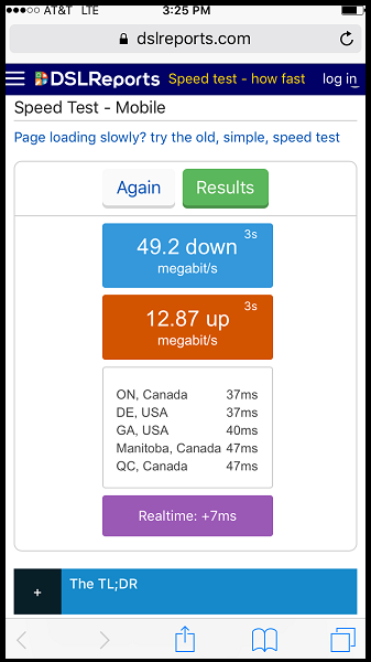 dslreports results